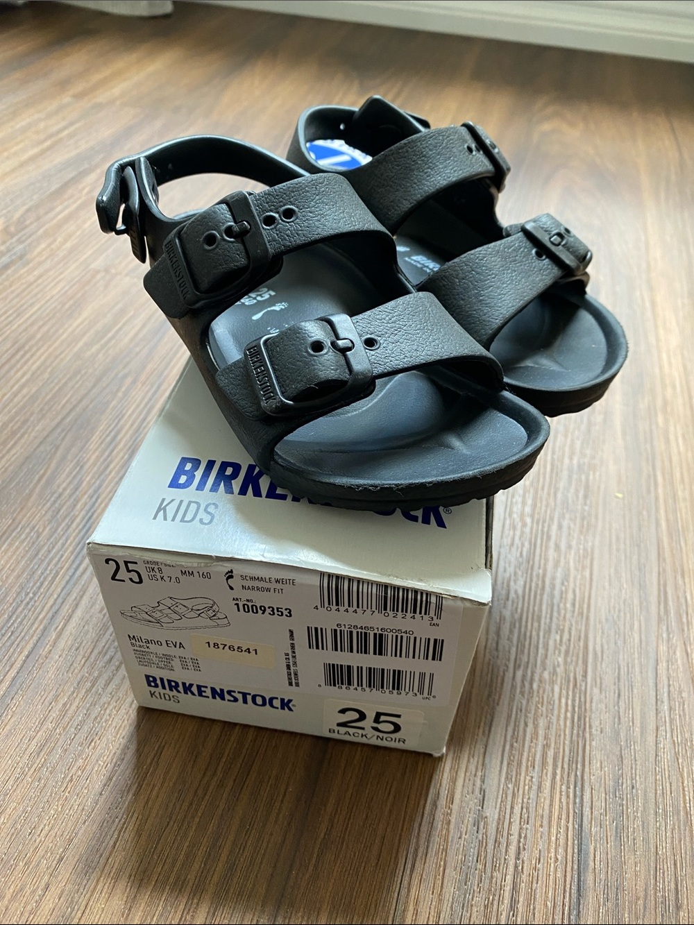 Birkenstock Kids Black Double Strap Sandals